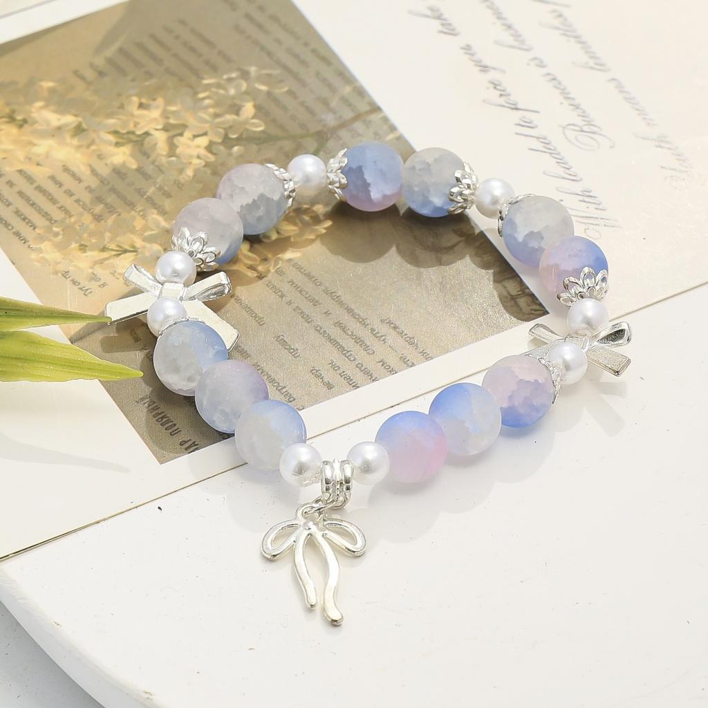 Original design super fairy pearl bow bracelet ins style versatile school season student girlfriend bracelet