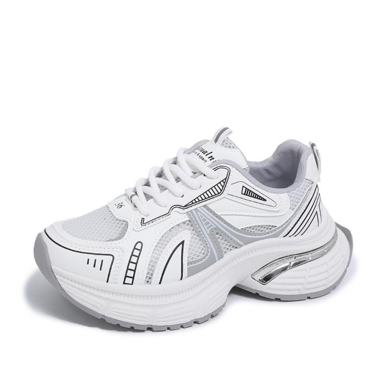 

Новые папины кроссовки женские летние студенческие спортивные кроссовки для бега повседневная обувь на утолщенной высокой подошве 40 белый