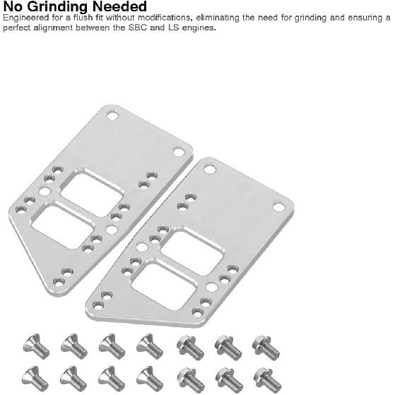 LS Swap Motor Mounts Adapter Plates - LS Conversion Adjustable Universal Swap Bracket Small Block,SBC Vehicle to LS Engine LS1 LS3 LS2 LQ4 LQ9 LS6