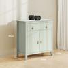 Credenza - HOMCOM - cassetto, doppia porta, ripiano regolabile - pannello di particelle - 80 x 40 x 90 cm - verde chiaro