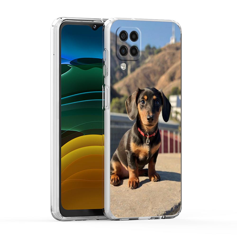 Dachshund Silhouette Dog Cute Phone Case For Samsung A13 A33 A35 A55 A73 A53 A23 A51 A71 A21S A31 A41 A05s A03S A15 A25 5G Cover