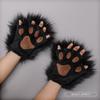 Plush Cat Ears Headband With Matching Tail Fingerless Paw Gloves Cosplay Set Anime Convention