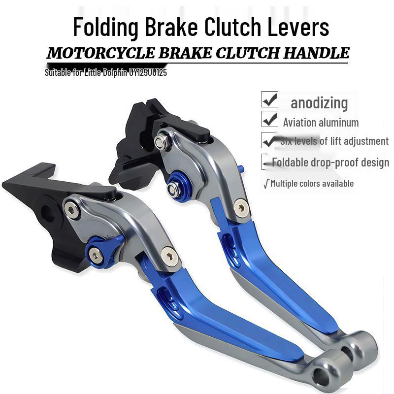 

Telescopic Folding Bull Horn Brake & Clutch Lever for Little Dolphin UY125 UU125 & Haojue TR300 orange black orange