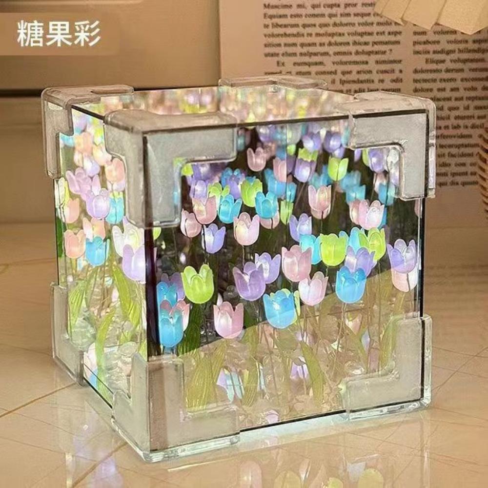 Tulip Night Light Girl Gift for Girlfriend DIY Material Handmade Flower Sea