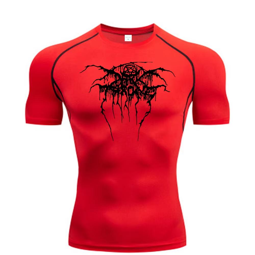 2025 Herren Kompressions-Print Kurzarm Fitnessstudio Trainings-T-Shirt, Schnelltrocknendes Atmungsaktives T-Shirt, Fitness-Training Tracktop RL0547