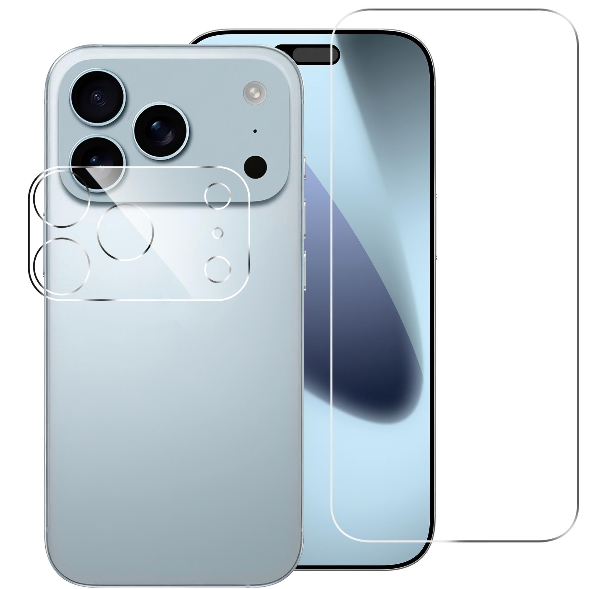 

Для iPhone 17 Pro Max Прозорий захист екрану із загартованого скла Противибухова плівка+Захист об єктива камери As Shown A