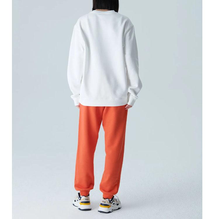 FILA Sweatshirts Unisex White Crew Neck Moderate Regular FS2POF3101X-OWH