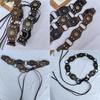 Vintage Spliced Carved Western Style Pu Leather Belt For Women Summer