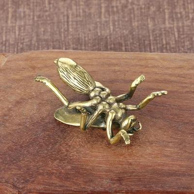Solid Brass Insect Bee Figurines Miniatures Tea Pet Crafts Collection Desktop Small Ornaments Home Decoration Accessories