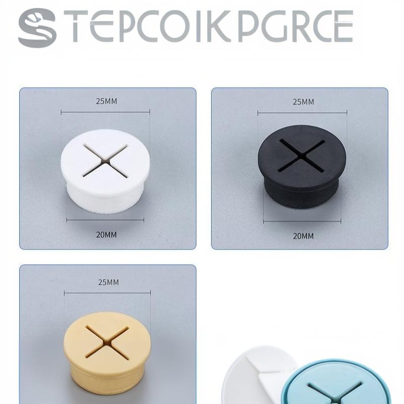 10PCS Round Desktop Cable Hole Cover Non-slip Desk Port Grommet for Home Office PC Computer Table Cable Organizer
