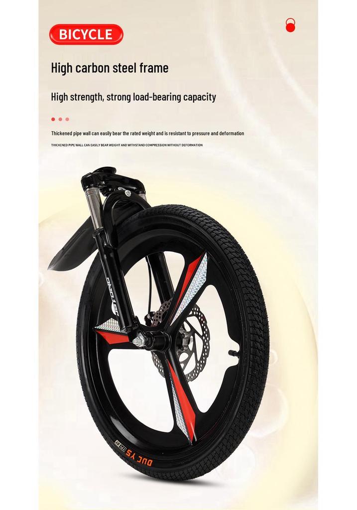 Portable Folding Bicycle for Men, Women, and Students – 20/22-inch, Variable Speed, Disc Brakes, No Installation Needed