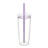 Portable Straw Cup 20oz Colorful Tritan Tumbler for Iced Coffee Juice Tea Milk Dishwasher Safe Drinkware Gift for Teens