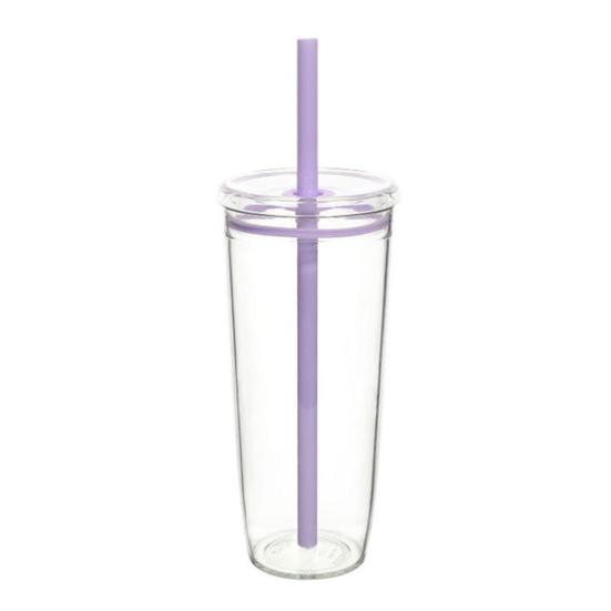 Portable Straw Cup 20oz Colorful Tritan Tumbler for Iced Coffee Juice Tea Milk Dishwasher Safe Drinkware Gift for Teens