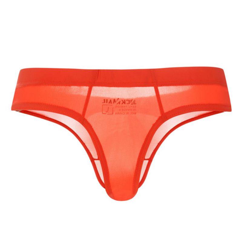Thong JOCKMAIL Ultra Thin Ice Silk Solid Color Sexy Low Waist Semi Transparent Men's Daily Casual Underwear