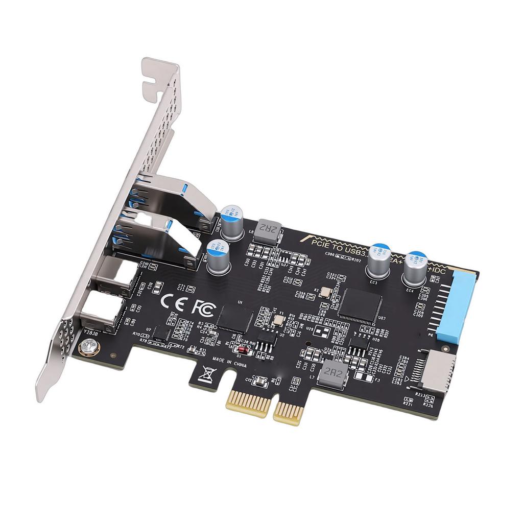 5Gbps PCIE USB Expansion Card with 2 Type C 2 USB 3.0 Type E 19Pin IDC Port PCIE Front Panel Adapter for Desktop PC