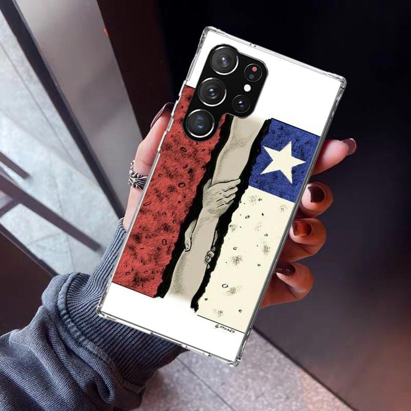 Chile Flag Phone Case For Samsung Galaxy S23 S24 S25 Edge S26 Ultra S22 + S21 Plus S20 FE Cover Silicone Print Shell Galaxy S23
