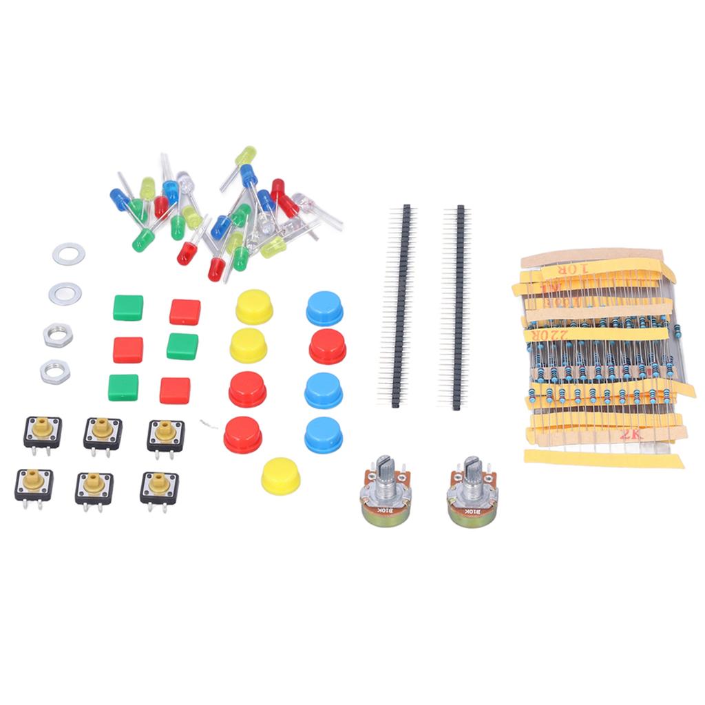 Electronics Components Kit Resistors LEDs Switch Potentiometer Compatible with for Raspberry Pi