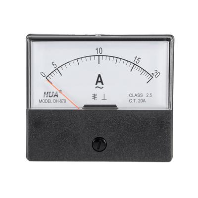 Uxcell Analogová sada voltmetru/ampérmetru, Analogový ampérmetr, Proud v ampérech, Analogový panelový ampérmetr DH-670 AC 0-20A