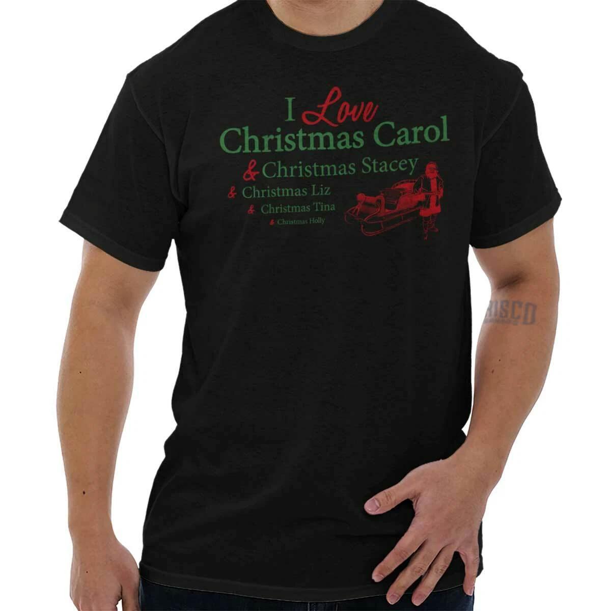 Funny Christmas Dating I Love Xmas Carol Mens Casual Crewneck T Shirts Tees M