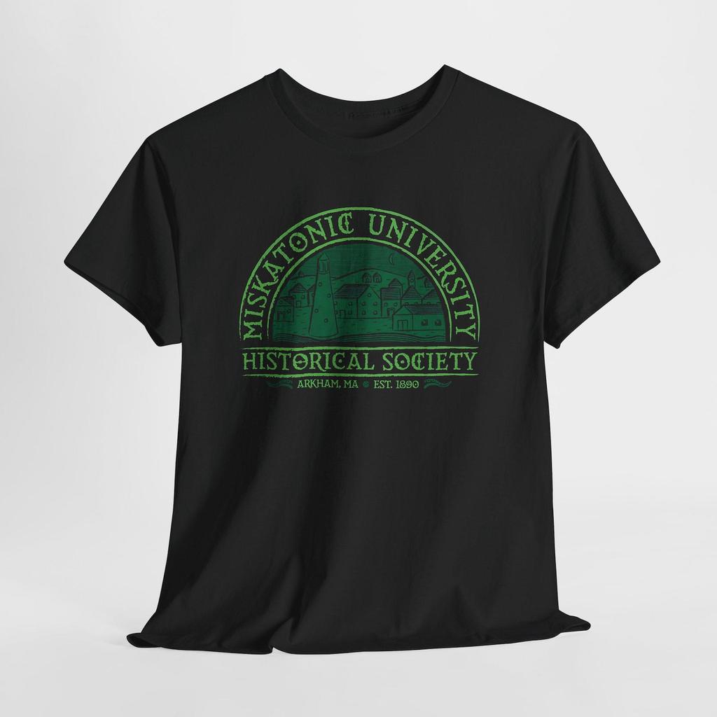 Miskatonic University Historical Society Logo Cthulhu Mythos Navy Black Tees T-Shirt Size S-5XL