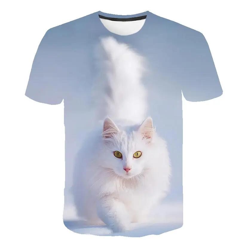 2025 Kawaii Cat 3D Print T Shirt Kids Summer Fashion Casual T-shirt Boy Girl Unisex Children's Clothing Tshirt Girls Clothes Tops