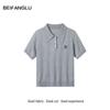 Northern Deer Lyocell-Triacetate Old Money Style Women's Polo Collar Knit T-Shirt
