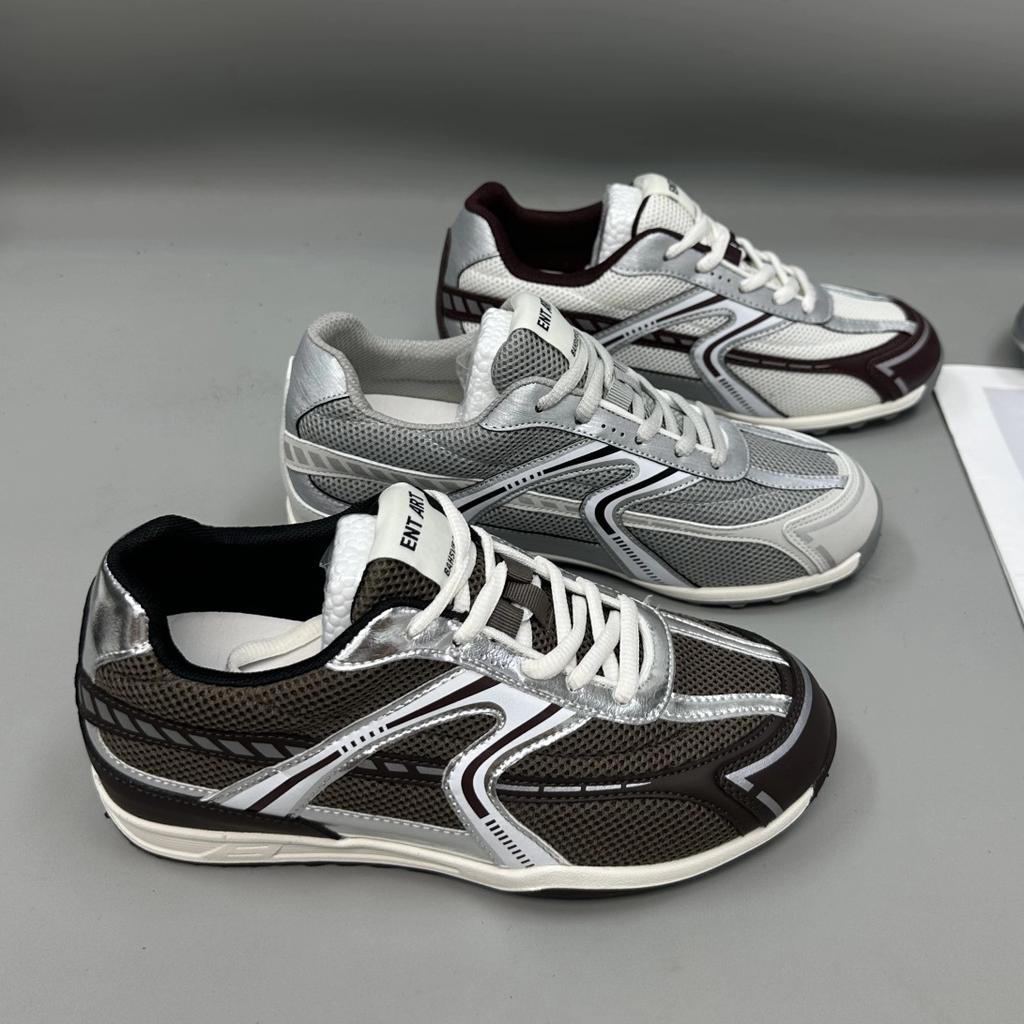 Leather platform Forrest Gump shoes women's 2025 autumn new mesh breathable lightweight sports casual jogging running shoes