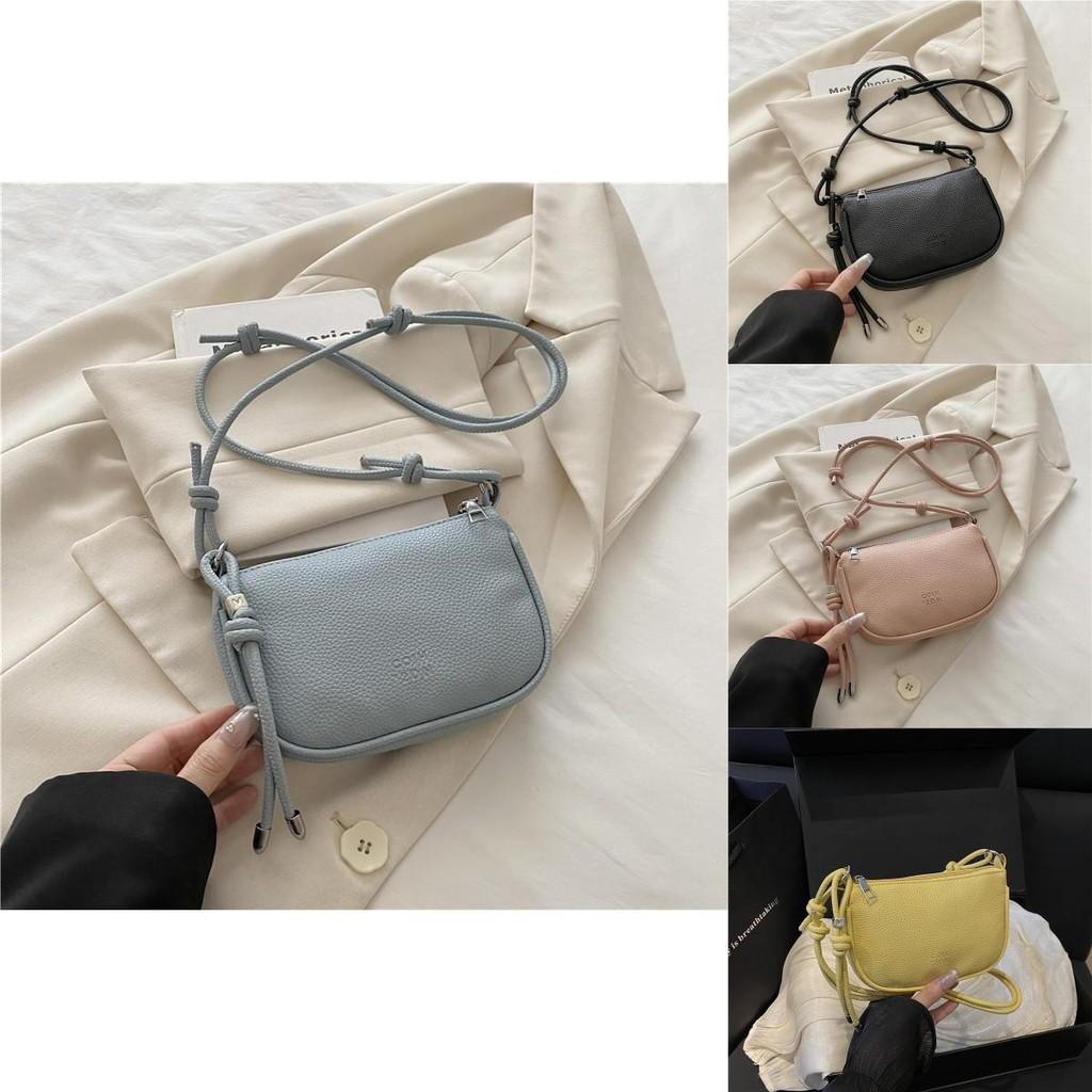 Simple Solid Color Lychee Texture Women Casual Shoulder Bag For Daily Use