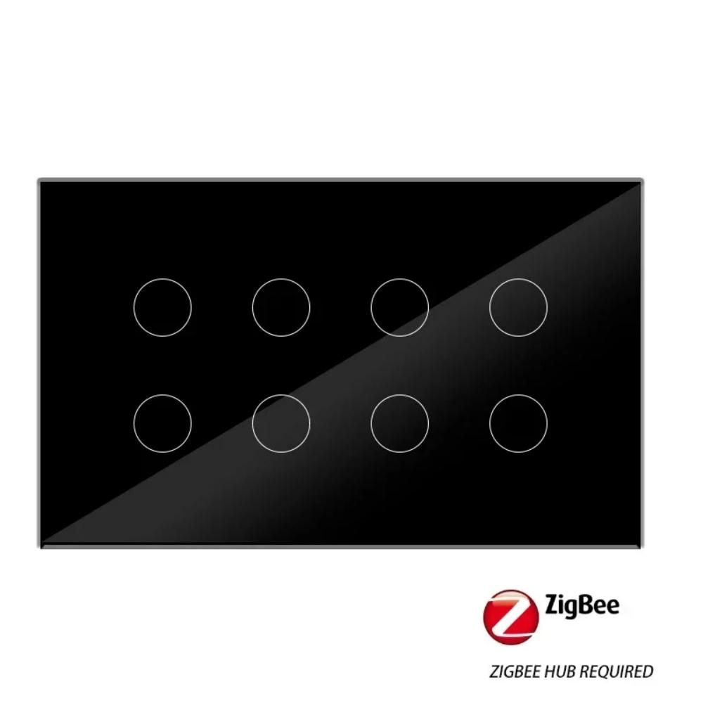 Melery Zigbee Smart Lichtschalter Wandmontage Touch 8/10fach Glasplatte mit Alexa Google Home (Hub Erforderlicher Signalverstärker)