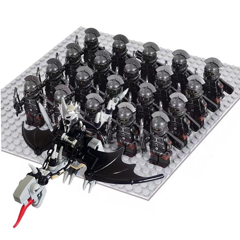 Moc Uruk-hai Strong Orc Army Soldiers with Witch King leader Mini Figure Building Block Set Toys for Children as Birthday gifts