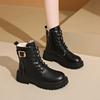 Martin Boots Women's Autumn and Winter New Velvet Heightening Platform Locomotive Boots Women's Large Size Short Boots Women's