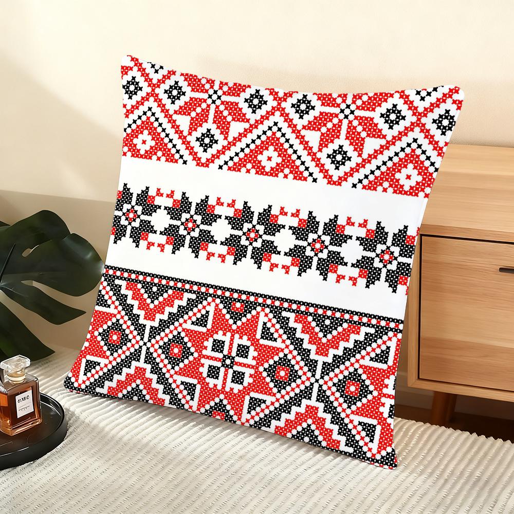 Russian Shading Cushion Cover Soft Short Plush Pillow Cover Smooth Cozy Texture Aesthetic Cushion Case Home Decor