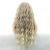 Long Curly Blonde Wigs for Women Synthetic Ombre Wig with Bangs Costume Wig for Girls Sexy Blond Wigs with Black Roots