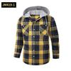 Hooded Flannel Shirt Jackets for Men Long Sleeve Loose Fit Button Down Work Shirts Outwear Men's Casual Plaid Heavyweight Hoodies Shirt With Pockets
