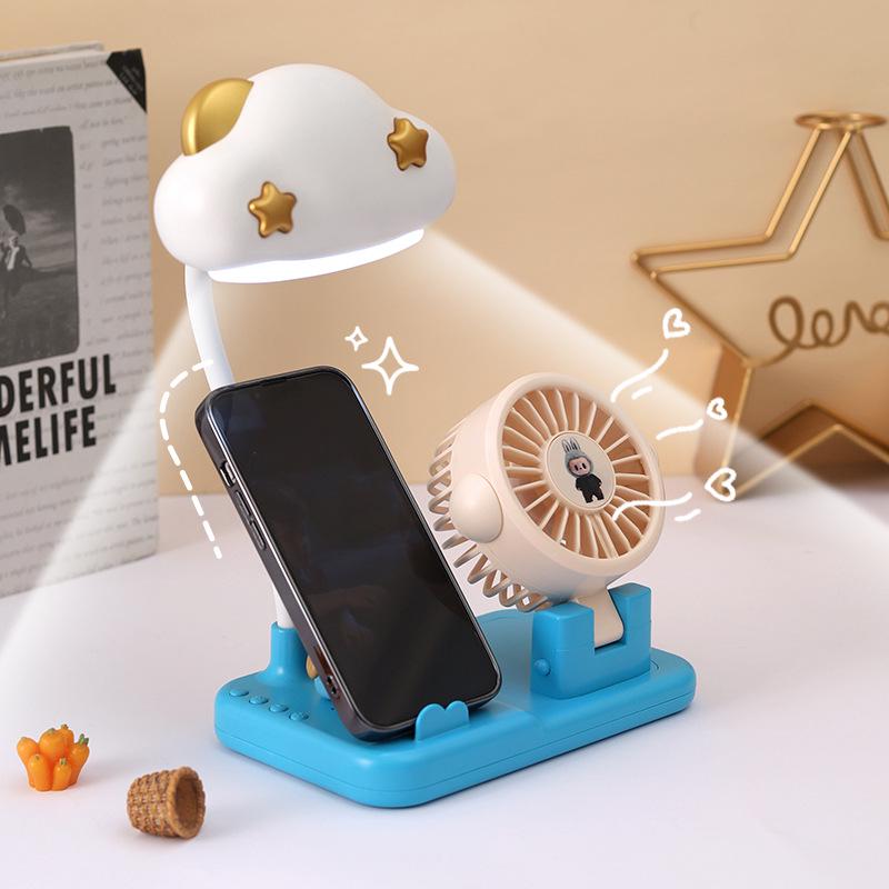 Rechargeable 2-in-1 Desk Lamp & Fan for Children's Bedroom