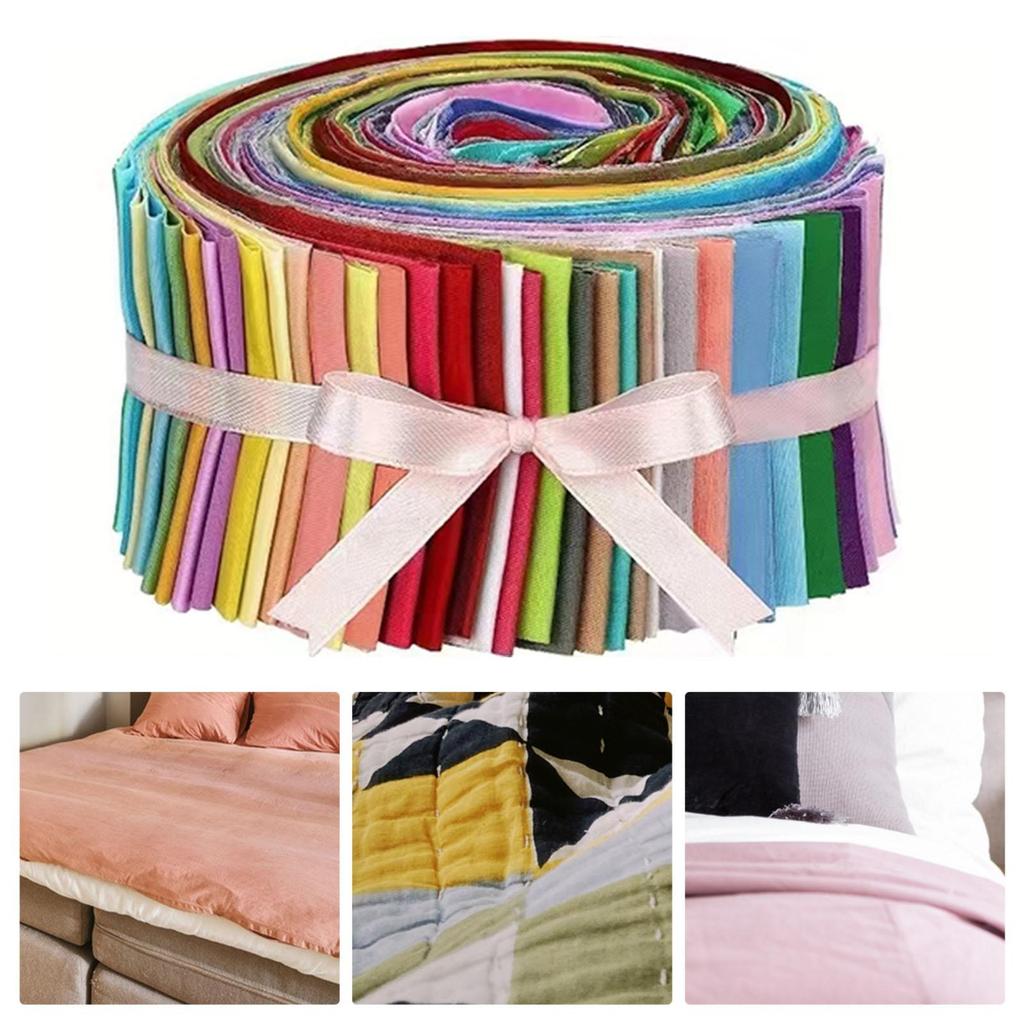 40 Stück Jelly Rolls Stoff DIY Basteln Baumwolle Quilt Bastelpaket Vorgeschnittene Jelly Roll Rollen für Patchwork Scrapbooking Nähen Basteln