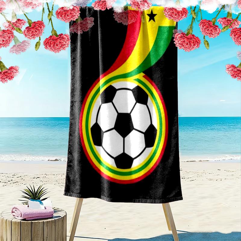 Ghana football Print Beach Towel, Large Soft Quick Dry Towel for Beach Camping Swimming