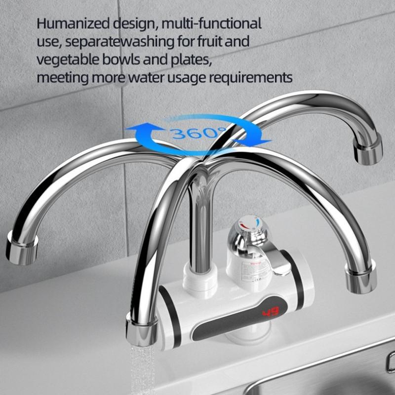 Digital Display Hot & Cold Dual-use Faucet Electric Heating Water Faucet & Shower Home Intelligent Instant Hot Water Faucet