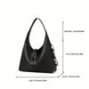 Women's Elegant Large Capacity Tote Handbag Leather Hobo Bag with Decorative Metal Chain for Women Minimalist Shoulder Bag