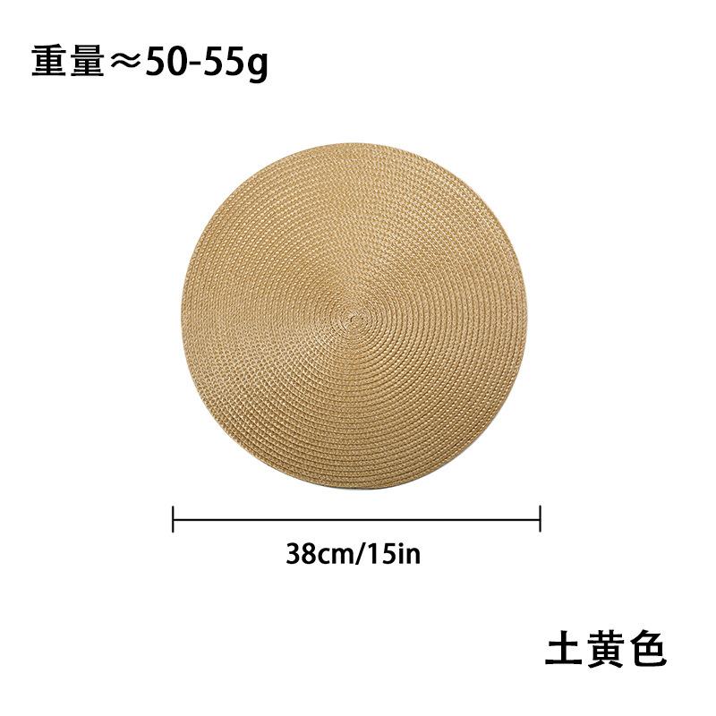 Round Nordic Style PP Placemat Table Mat Western Table Mat Woven Dining Table Anti-scalding Heat Insulation Mat Heat Insulation Table Mat