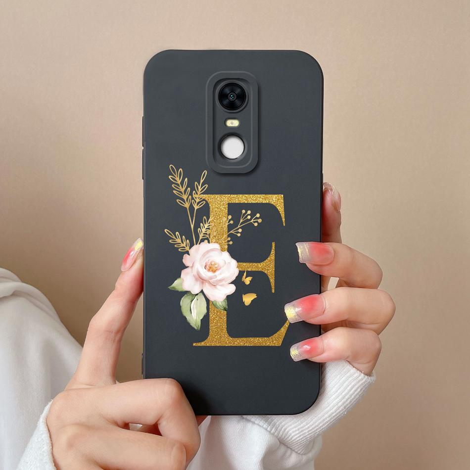 For Redmi 5 Plus Note5 Cases Shiny A-Z Letter Liquid Silicone Anti Drop Phone Protective Back Covers For Redmi5Plus Note5 Funda