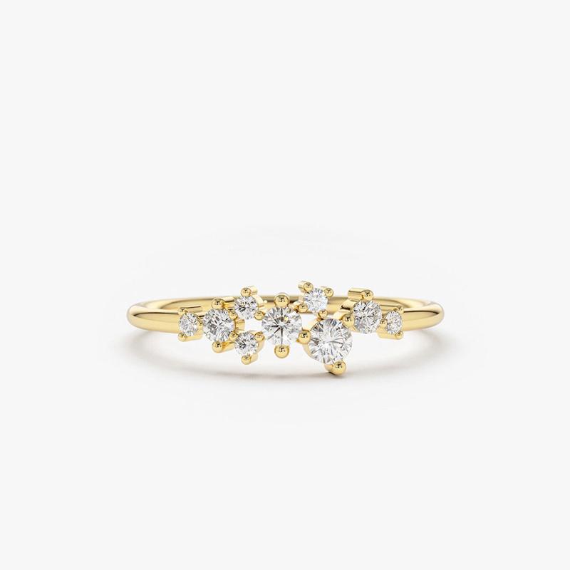 Lnngy 925 Silver Moissanite Ring Wedding Bands for Women Brilliant Lab Diamond Ring Bijoux Bague Fine Jewelry Gift