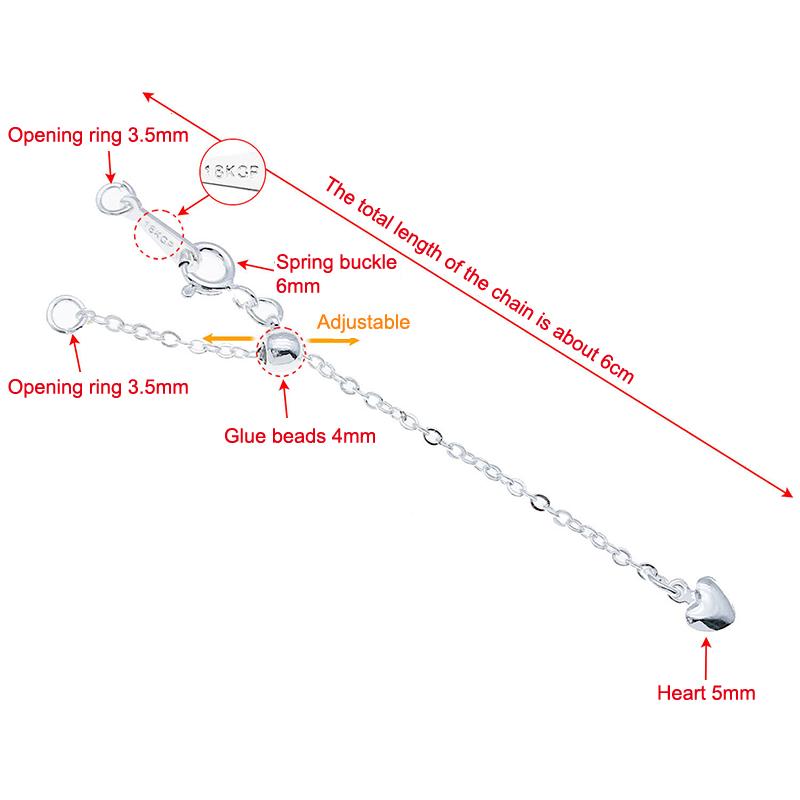

1Pcs Bracelet Accessories Metal Adjustable Extension Chains Bracelet Connectors For Diy Necklace Jewelry Making Supplies Silver