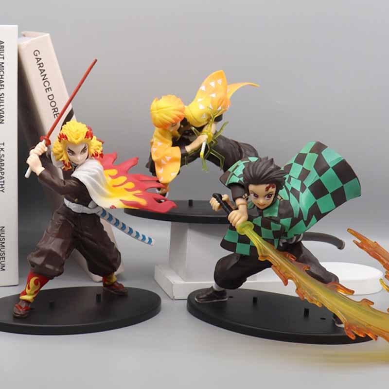 Figurka Anime Kimetsu no Yaiba Tanjirou Agatsuma Zenitsu Kyoujurou Model Anime Figurka Akcji PVC Kolekcja Zabawka dla Dzieci Prezent