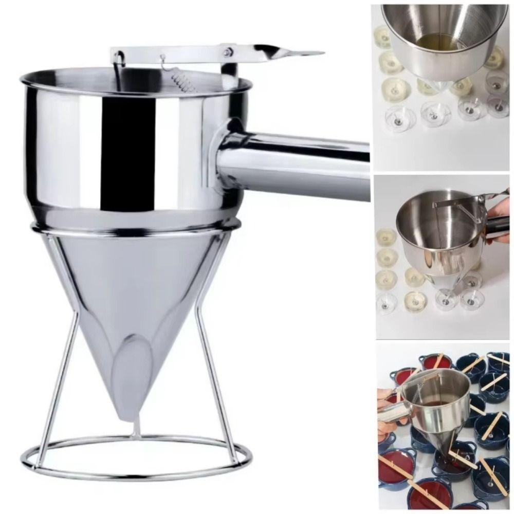 with Handle Liquid Funnel Dispenser Stainless Steel Batter Liquid Dispenser  Cooking Tool