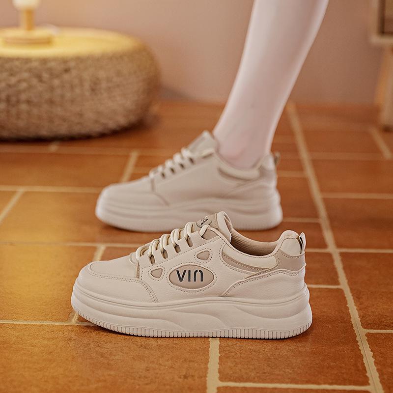 

Осень маленькие белые туфли новая корейская версия женские студенческие платформа спортивные кеды повседневная обувь тренд 35 хаки