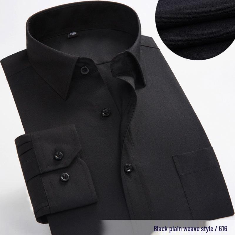 Men's White Long Sleeve Professional Business Shirt with Optional Short Sleeve and Tie