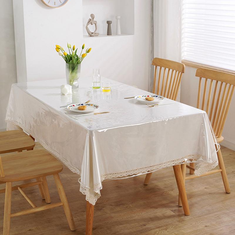 Rectangular Tablecloth Transparent Table Cloth Table Protector Heat Resistant Waterproof Oil Resistant Anti-Scratch Tablecloth