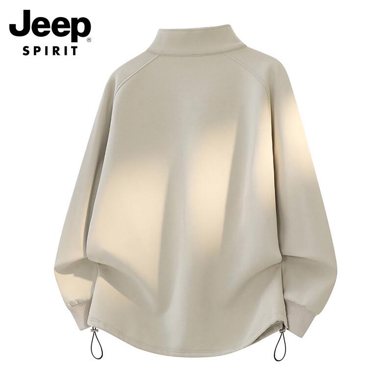 JEEP SPIRIT Men's Half-Zip Stand-Collar Sweatshirt