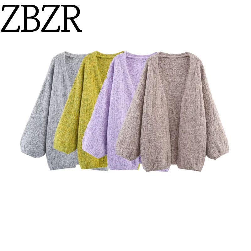 Za New Arrival Women's Clothing ZR Fashion Style Export Fashion Stylish Loose Easiest for Match Casual Without Buckle Knitting Outwear